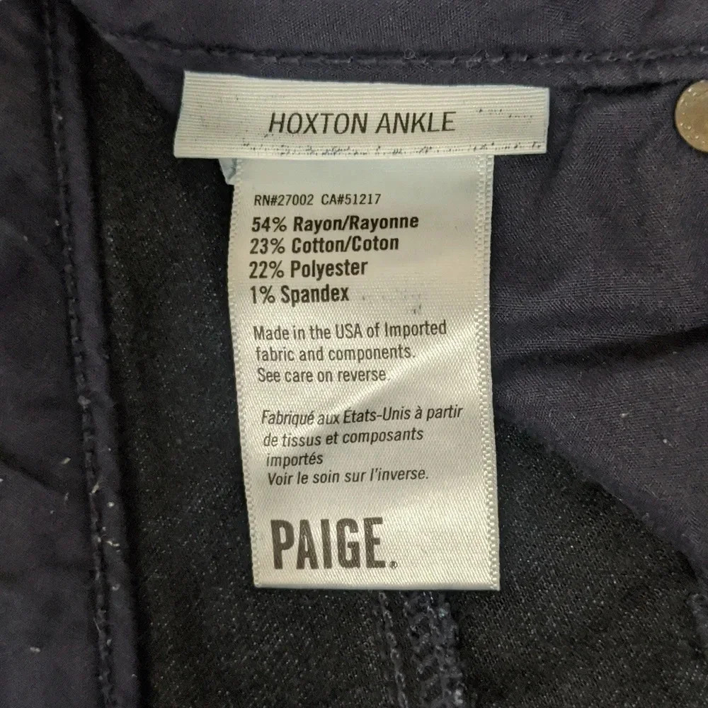 PAIGE Hoxton High Rise Ankle Skinny Jeans, Color Mona Size 26 - Picture 15 of 15